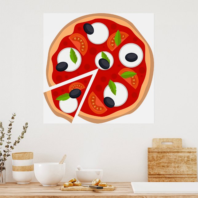 Mozzarella Pizza with Tomato and Basil Poster (Creator Uploaded)