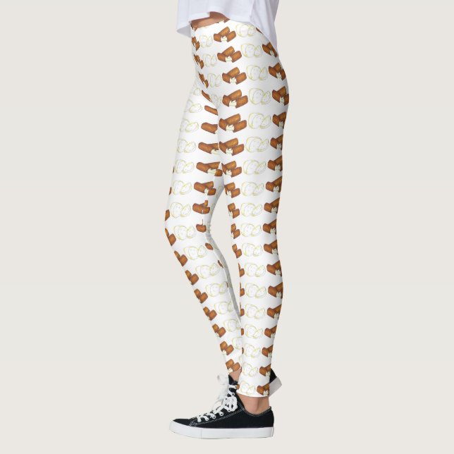 Mozzarella Sticks Cheese Junk Food Foodie Leggings (Left)