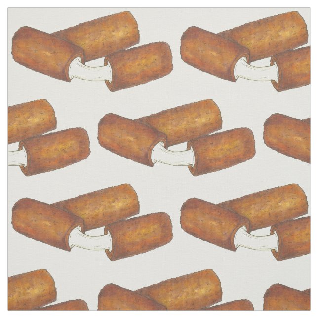 Mozzarella Sticks Fried Snack Food Cheese Fabric (Swatch)