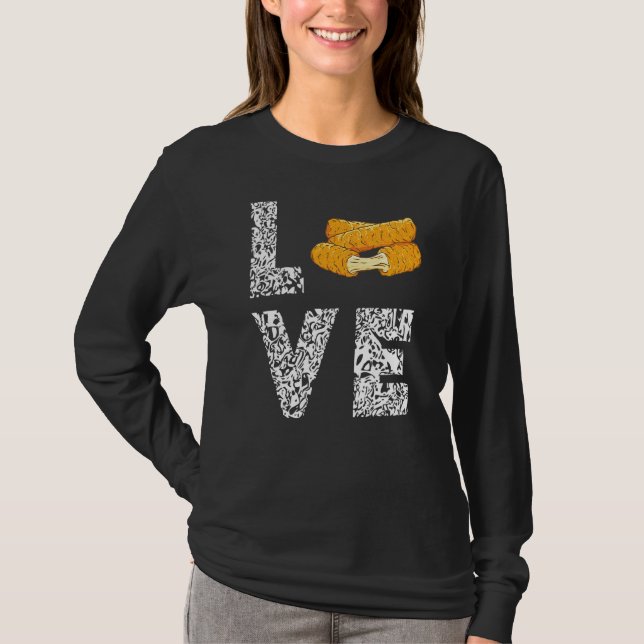 Mozzarella Sticks Leopard Love Cheese Sticks Bread T-Shirt (Front)