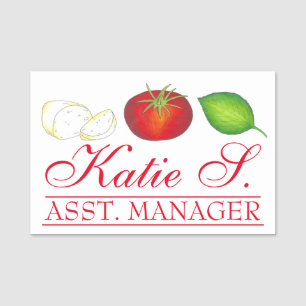 Mozzarella Tomato Basil Italian Food Restaurant Name Tag