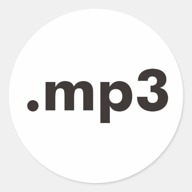 mp3 products & designs! classic round sticker (Front)