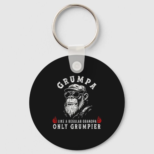 Mpa Like A Regular Grandpa Only Mer Monkey (on Bac Keychain (Front)
