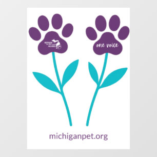 MPA Paw Print Tulips Window Clings