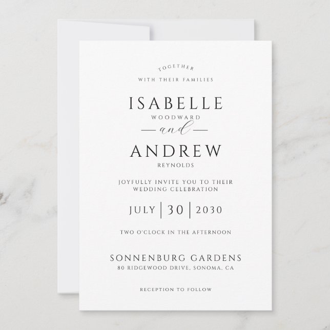 Mpdern Photo Wedding Modern Minimalist Invitation (Front)