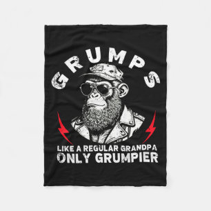 Mps Like A Regular Grandpa Only Mer Monkey (on Bac Fleece Blanket