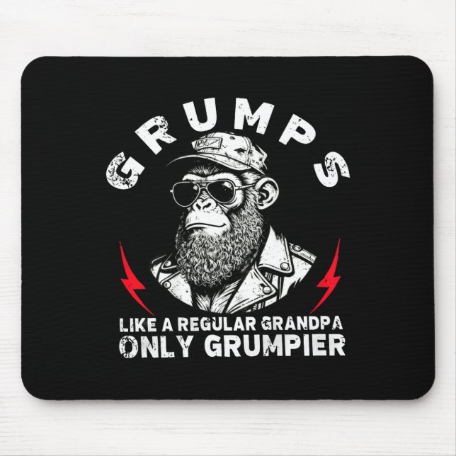 Mps Like A Regular Grandpa Only Mer Monkey (on Bac Mouse Pad (Front)