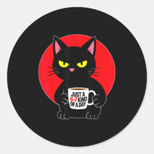 Mpy 6 7 Meme Cat Funny Gen Alpha Six Seven Cat Lov Classic Round Sticker