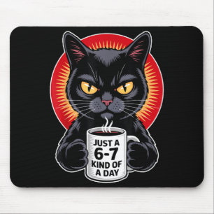 Mpy 6 7 Meme Cat Funny Gen Alpha Six Seven Cat Lov Mouse Pad