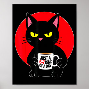 Mpy 6 7 Meme Cat Funny Gen Alpha Six Seven Cat Lov Poster