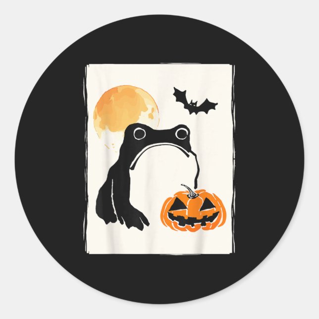 Mpy Frog Japanese Art Men Women Kids Funny Hallowe Classic Round Sticker (Front)