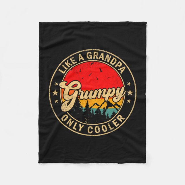 Mpy Like A Grandpa Only Cooler Retro For Papa Gran Fleece Blanket (Front)