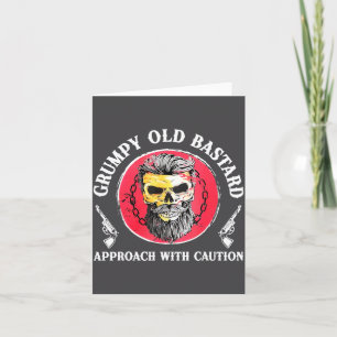 Mpy Old Approach With Caution Beard Skull Barber  Card