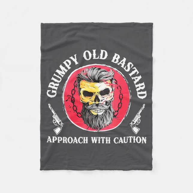 Mpy Old Approach With Caution Beard Skull Barber  Fleece Blanket (Front)