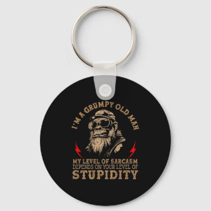 Mpy Old Man - My Level Of Sarcasm Funny Monkey (on Keychain