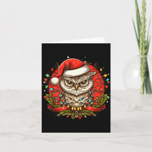Mpy Owl Christmas Santa Hat Vintage Owl For Men Wo Card