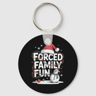 Mpy Snowman Forced Family Fun Xmas Lights Kids T S Keychain