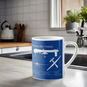 MQ-1 Predator UAV- Airplane Blueprint ABD Coffee Mug