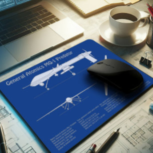 MQ-1 Predator  UAV- Airplane Blueprint ABD Mouse Pad
