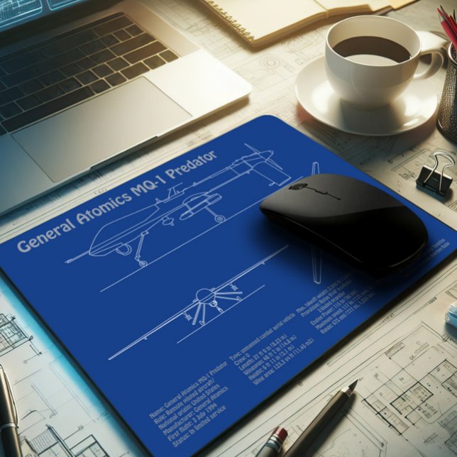 MQ-1 Predator  UAV- Airplane Blueprint AD  Mouse Pad (Creator Uploaded)