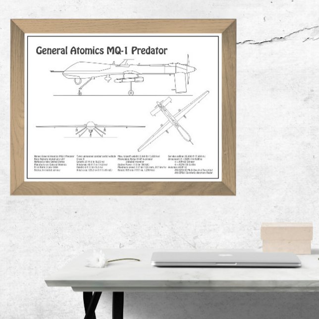 MQ-1 Predator  UAV- Airplane Blueprint BD  Photo Print (Creator Uploaded)