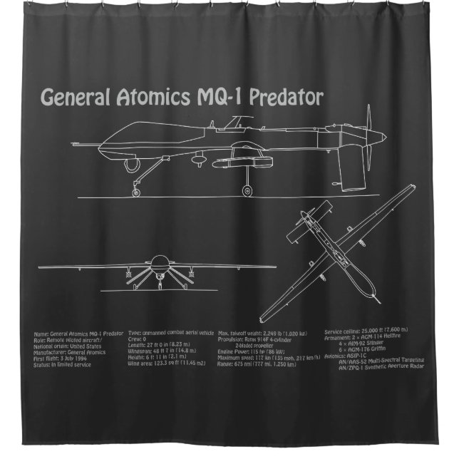 MQ-1 Predator  UAV- Airplane Blueprint PD  (Front)