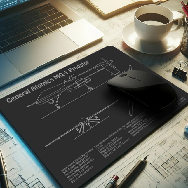 MQ-1 Predator  UAV- Airplane Blueprint PD  Mouse Pad (Creator Uploaded)