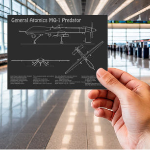 MQ-1 Predator  UAV- Airplane Blueprint PD  Postcard