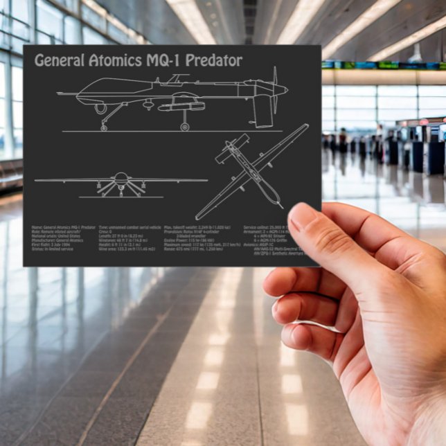 MQ-1 Predator  UAV- Airplane Blueprint PD  Postcard (Creator Uploaded)