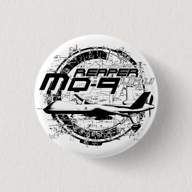 MQ-9 Reaper 1 Inch Round Button (Front)