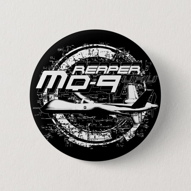 MQ-9 Reaper 2 Inch Round Button (Front)