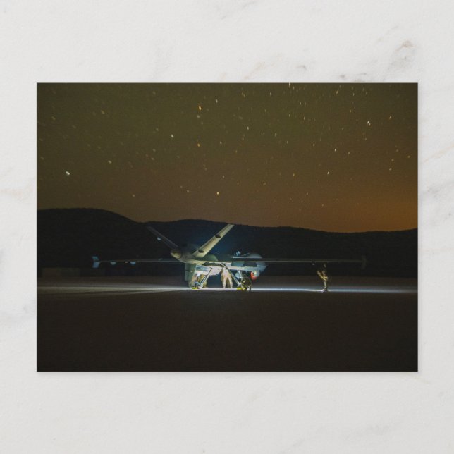MQ-9 Reaper at Night Postcard (Front)