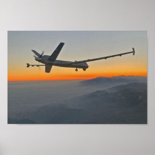 MQ-9 Reaper in Mountains Poster