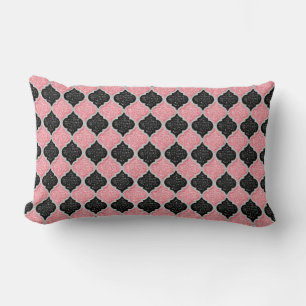 MQF Sequins-Dusty Pink-Black-White-LUMBAR PILLOW