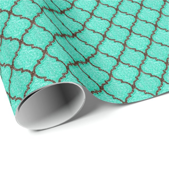MQF Sequins-Mint-Chocolate-GIFT WRAP Wrapping Paper (Roll Corner)