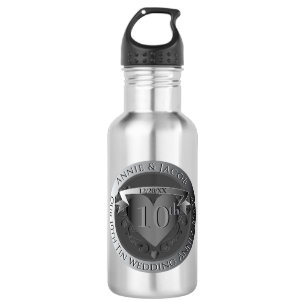 Mr.10th Tin Wedding Anniversary Heart Emblem 532 Ml Water Bottle