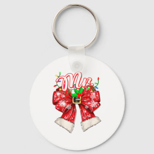 Mr & Mrs Couples Coquette Bow Family Christmas Keychain