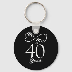 Mr. & Mrs. For 40 Years 40th Wedding Anniversa Keychain