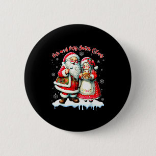 Mr & Mrs Santa Claus Christmas Matching Couple 2 Inch Round Button