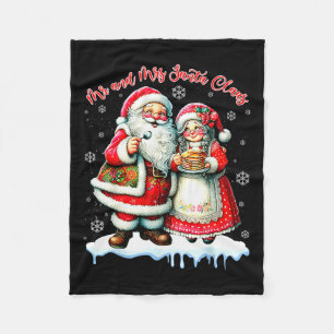Mr &amp; Mrs Santa Claus Christmas Matching Couple Fleece Blanket