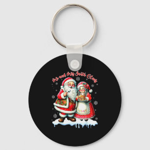 Mr & Mrs Santa Claus Christmas Matching Couple Keychain