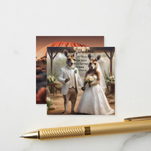 Mr And Miss Kangaroo White Wedding, Enclosure Card