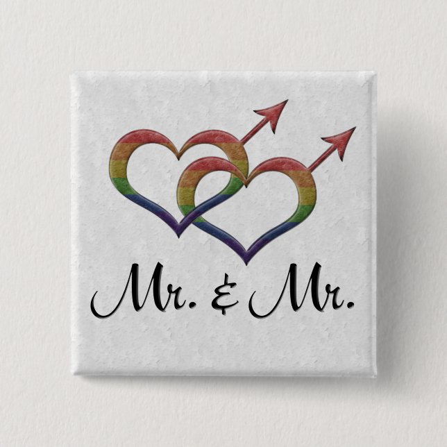 Mr. and Mr. 2 Inch Square Button (Front)