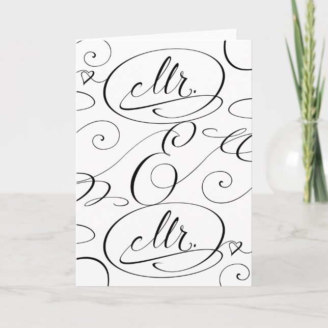 Mr and Mr Gay Couple Wedding Congratulations Card (Front)