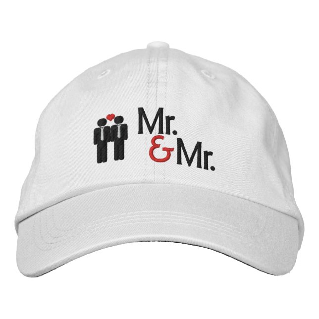 Mr and Mr Gay Wedding Embroidered Hat (Front)
