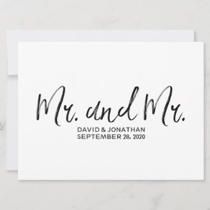 "Mr. and Mr." Gay Wedding Sign   Stylish Lettered