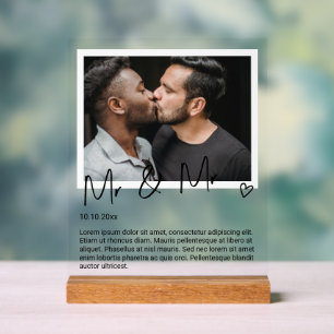 Mr and Mr Photo and Personalized Wedding Acrylic Sign