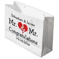 Mr and Mr Red Heart Wedding Personalized