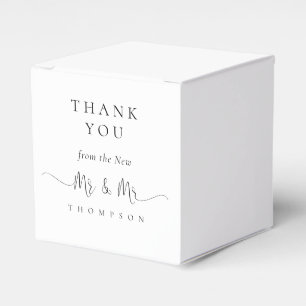 Mr and Mr Stylish Script Swashes Wedding Thank You Favor Box
