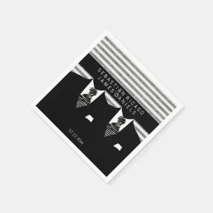 Mr and Mr Suit and black Ties Gay Wedding Napkin